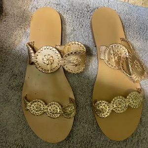 Jack rogers size 9 sandals gold and rose gold